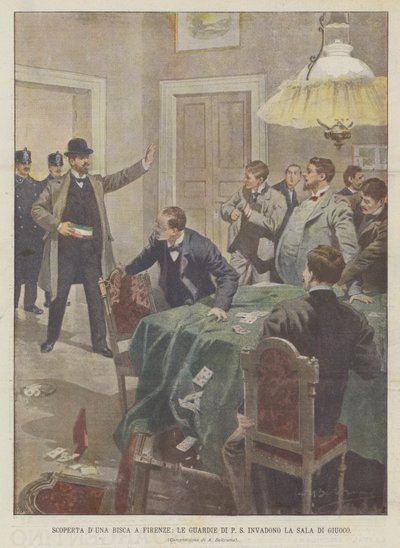 Discovery Of A Bisca in Florence, The Guards Of P S invaderer Spillerommet av Achille Beltrame