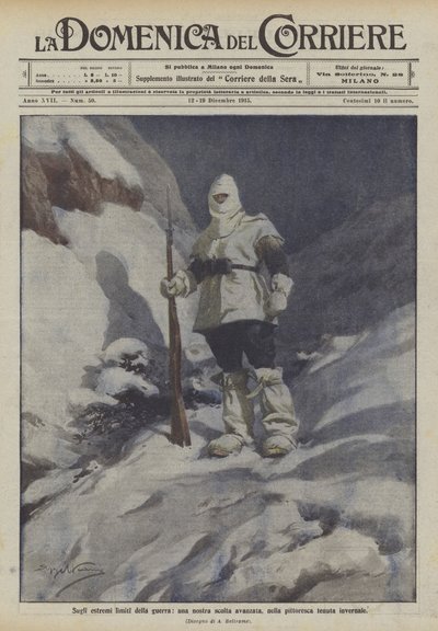 På krigens ytterste grenser, et avansert syn på oss, i den pittoreske vintergården av Achille Beltrame