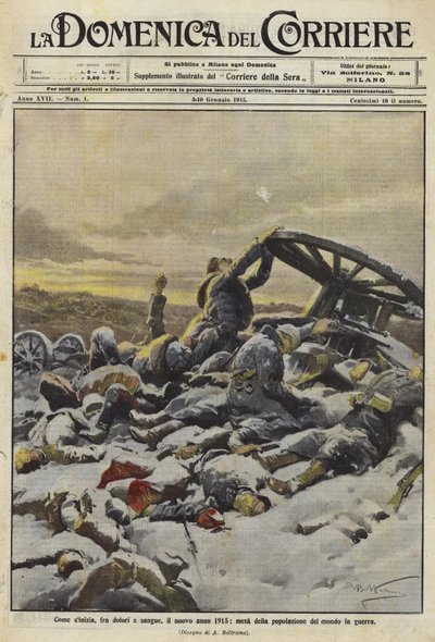 Det nye året 1915 med halvparten av verdens befolkning i krig av Achille Beltrame