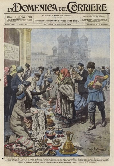 De velstående blir tvunget til å selge eiendelene sine i det postrevolusjonære Russland av Achille Beltrame