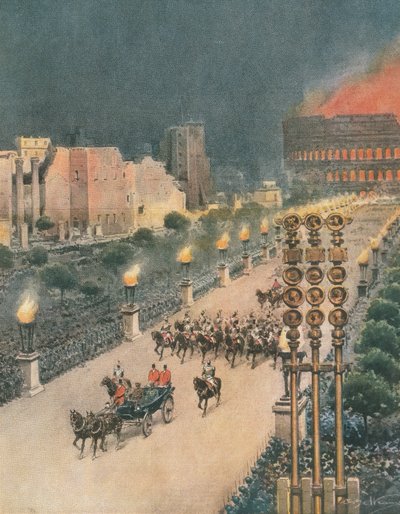Triumfinntreden av Adolf Hitler i Roma, illustrasjon fra 
