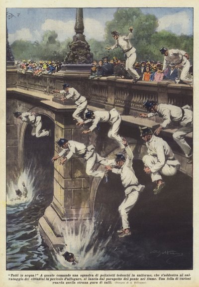 Alle i vannet! av Achille Beltrame