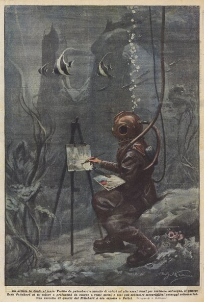 En kunstner på bunnen av havet av Achille Beltrame