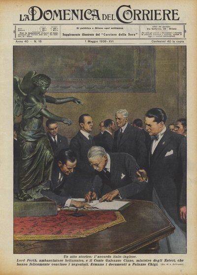 En historisk handling, en italiensk-engelsk avtale av Achille Beltrame