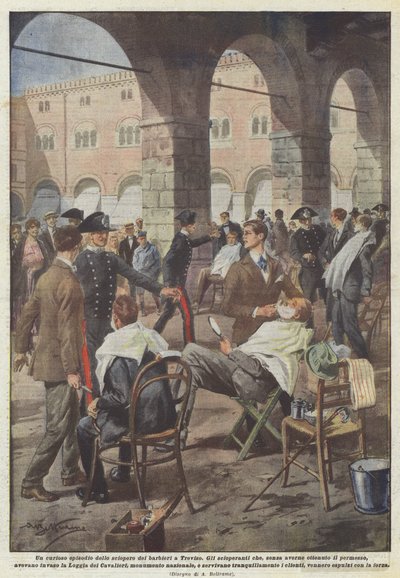 En nysgjerrig episode av barberstreiken i Treviso av Achille Beltrame