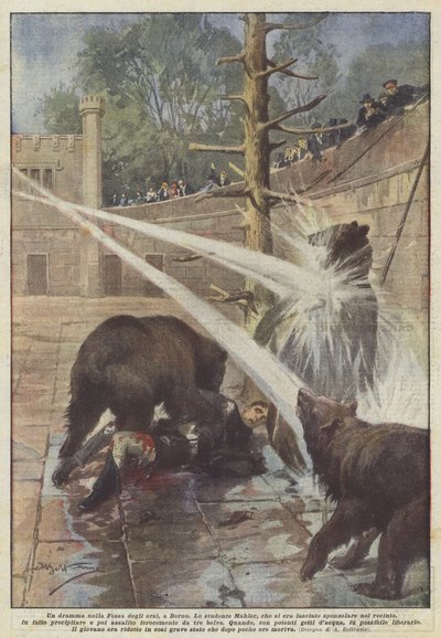 Et drama i Bjørnegraven i Bern av Achille Beltrame