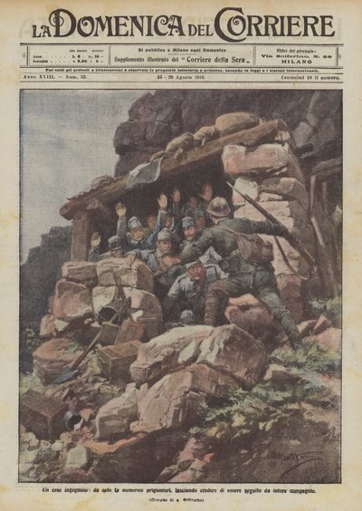 En genial helt, alene de mange fangene som forlater tror å bli fulgt av hele selskaper av Achille Beltrame