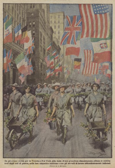 En pit oresco prosesjon for Victory i New York av Achille Beltrame