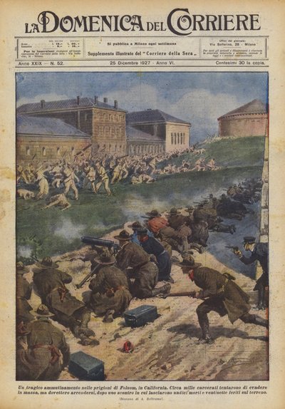 Et tragisk mytteri i Folsom, California fengsler av Achille Beltrame