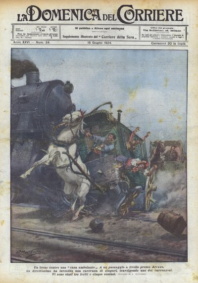 Et tog mot et vandrehus av Achille Beltrame