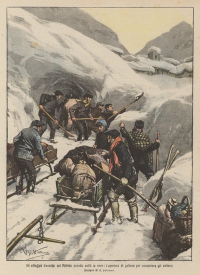 En fransk landsby i Pyreneene begravd under snøen, åpnet tunneler for å redde innbyggerne av Achille Beltrame