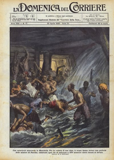 En gruvekatastrofe i Manchuria av Achille Beltrame