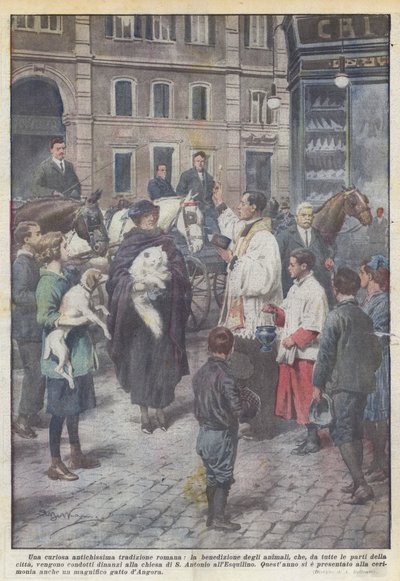 En merkelig gammel romersk tradisjon, velsignelsen av dyr, som på alle kanter? av Achille Beltrame