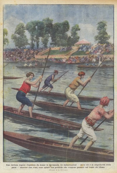 En nysgjerrig regatta holdt av kvinner i Tyskland av Achille Beltrame