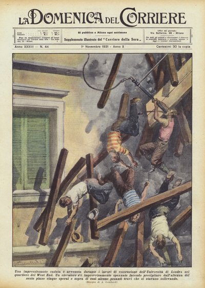 Et imponerende fall skjedde under byggingen av University of London i? av Achille Beltrame