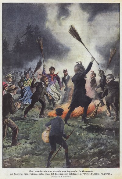 En maskerade som minner om en legende i Tyskland av Achille Beltrame