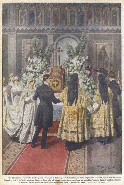 En pittoresk gresk-ortodoks seremoni i London for den unge damens bryllup? av Achille Beltrame