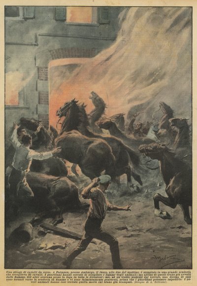 En massakre av veddeløpshester av Achille Beltrame