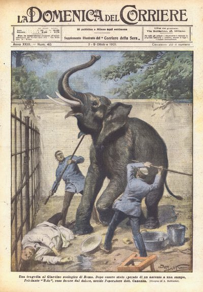 En tragedie i Romas zoologiske hage av Achille Beltrame