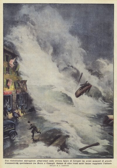 Har en voldsom storm rammet den liguriske riviera di Levante noen øyeblikk? av Achille Beltrame