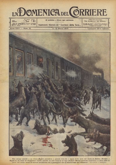 Et merkelig angrep på et tog av Achille Beltrame
