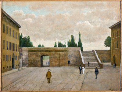 Porta San Francesco i Modena (olje på lerret) av Achille Boschi