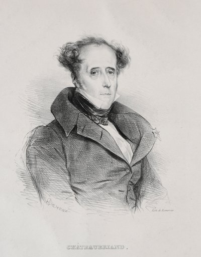 Francois Rene Auguste Victome de Chateaubriand. av Achille Devéria