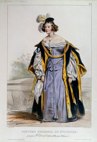 Marie Dorval i rollen som Marion Delorme av Victor Hugo av Achille Devéria