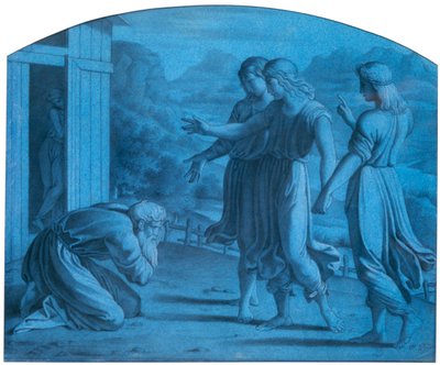The Hospitalite of Abraham, c1820-1857 av Achille Devéria