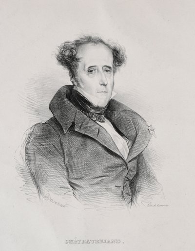 Francois René Auguste Victome de Chateaubriand av Achille Devéria