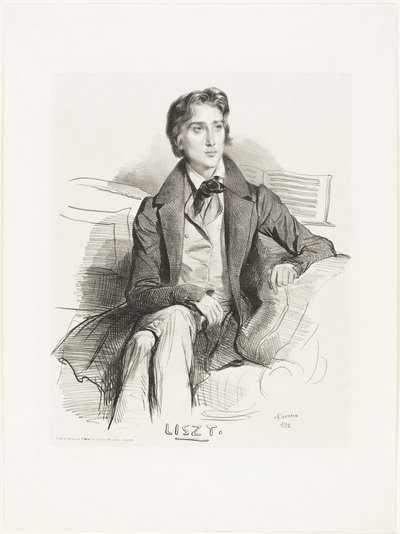 Portrett av Franz Liszt av Achille Devéria