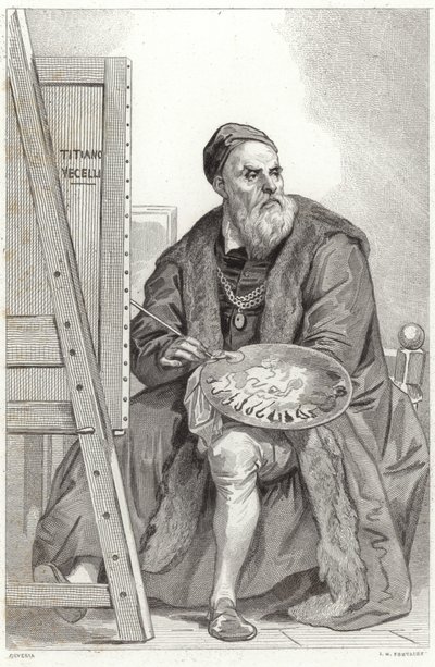 Portrett av Titian av Achille Devéria