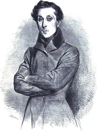 Portrett av den franske arkitekten Alphonse de Gisors, litografisk portrett av Achille Devéria