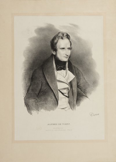 Portrett av forfatteren Alfred de Vigny 1797-1863, 1831. av Achille Devéria