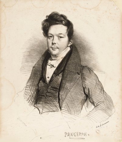 Portrett av komponisten Auguste-Mathieu Panseron 1796-1859, 1832. av Achille Devéria