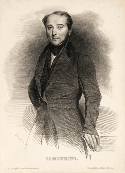 Portrett av operasangeren Antonio Tamburini 1800-1876, av Achille Devéria