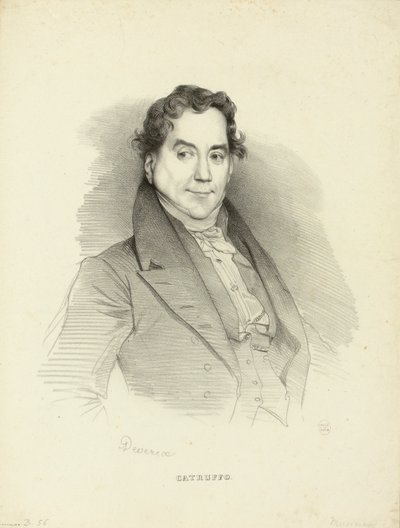 Portrett av sangeren og komponisten Gioseffo Catrufo 1771-1851, 1830. av Achille Devéria