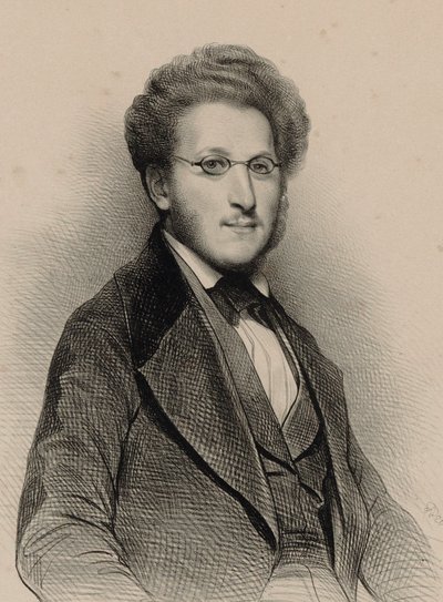 Portrett av fiolinisten og komponisten Heinrich Panofka 1807-1887, 1840. av Achille Devéria