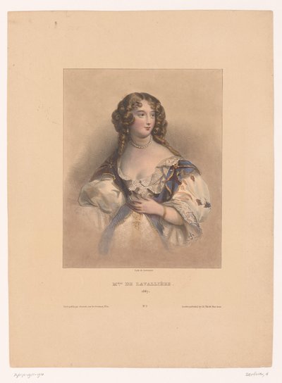 Portrett av Louise de La Valliere Miss de Lavallière, 1667 (tittel på objekt) av Achille Devéria