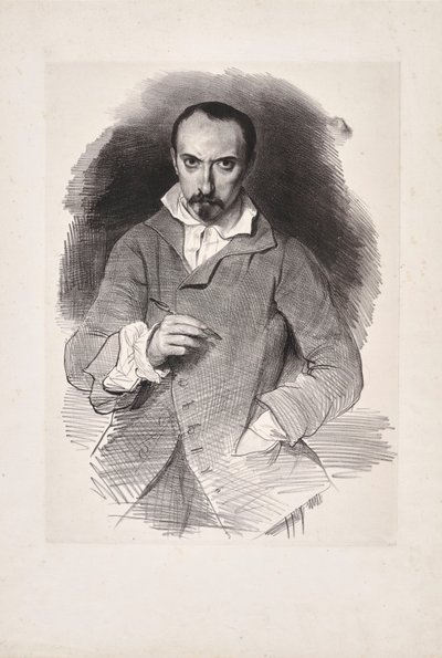 Selvportrett, andre kvartal av 1800-tallet. av Achille Devéria