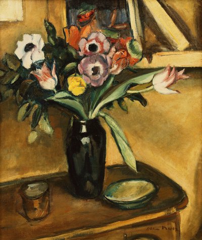 Blomstervase - Anemoner og tulipaner; Vase med blomster - Anemoner og tulipaner av Achille Emile Othon Friesz
