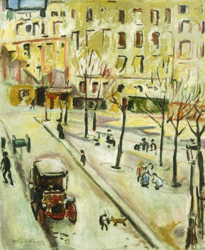 Paris Street Scene; Scene de rue, Paris av Achille Emile Othon Friesz