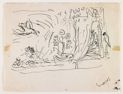 Stilleben med blomster (penn og svart blekk) av Achille Emile Othon Friesz