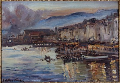 Utsikt over havnen i Toulon fra 1900-tallet (olje på lerret) av Achille Emile Othon Friesz