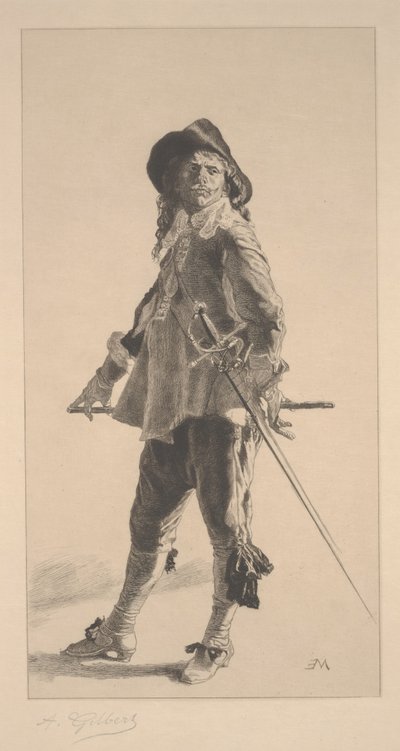 The Duelist, trykk laget av Jean ?Louis ?Ernest Meissonier av Achille Isidore Gilbert