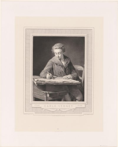 Portret van Carle Vernet Carle Vernet (title on object) av Achille Jacquet