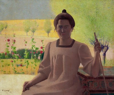 Contrejour - Portrett av kunstnerens kone av Achille Lauge