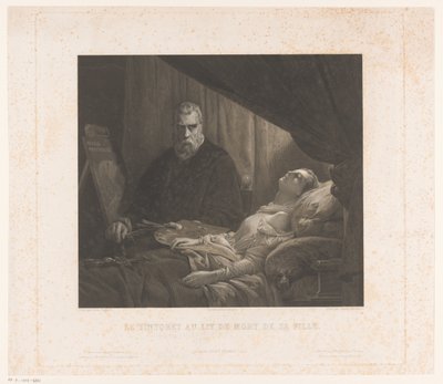 Il Tintoretto skildrer datteren hans på dødsleiet Le Tintoret au lit de mort de sa fille (tittel på objekt) av Achille Louis Martinet