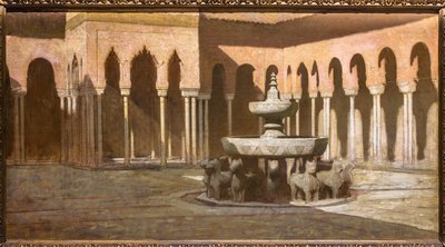 Løvegården i Alhambra (olje på lerret) av Achille Zo