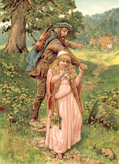 Prinsessen og tiggermannen (chromolitho) av Ada Dennis